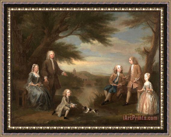 William Hogarth John And Elizabeth Jeffreys And Their Children Framed Painting