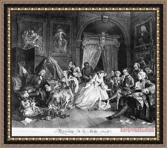 William Hogarth Marriage a La Mode, Plate 4, (the Countess's Levee) Framed Print