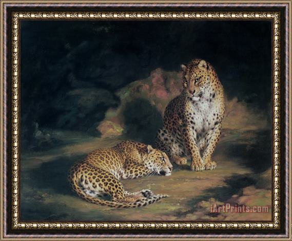 William Huggins A Pair of Leopards Framed Painting