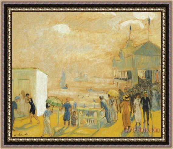 William James Glackens The Battery Framed Painting