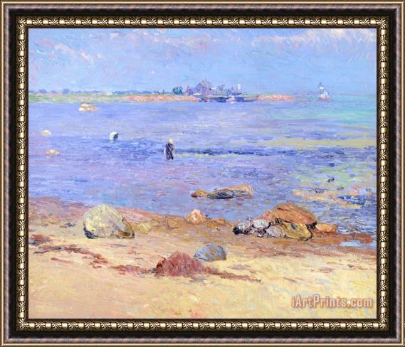 William James Glackens Treading Clams at Wickford Framed Print