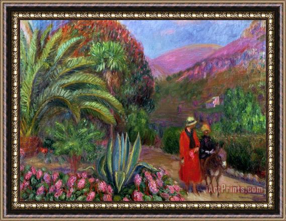 William James Glackens Woman with Child on a Donkey Framed Painting
