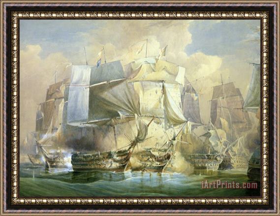 William John Huggins The Battle Of Trafalgar Framed Painting