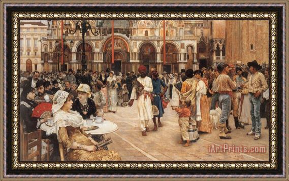 William Logsdail Piazza of St Mark's, Venice Framed Painting