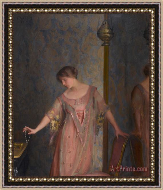 William McGregor Paxton Rose And Blue Framed Painting