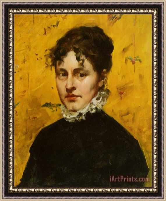 William Merritt Chase Portrait of The Artists Sister in Law Framed Print