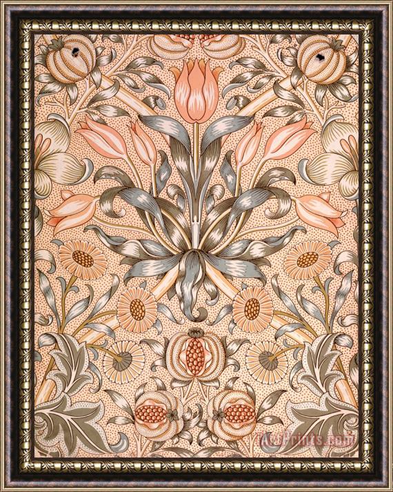 William Morris Lily And Pomegranate Wallpaper Design Framed Painting