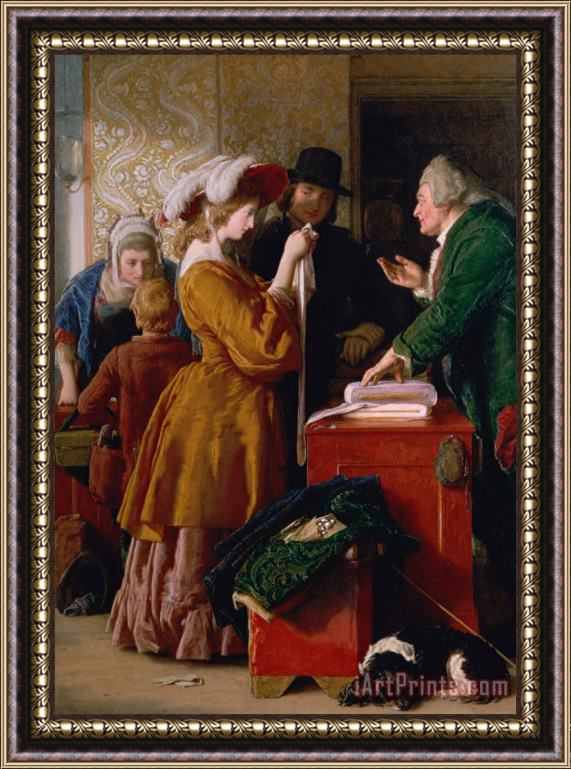 William Mulready Choosing the Wedding Gown from chapter 1 of 'The Vicar of Wakefield' Framed Painting