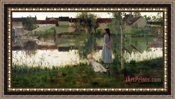William Stott The Ferry Framed Painting