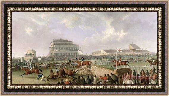 William Tasker The Liverpool and National Steeplechase at Aintree Framed Painting
