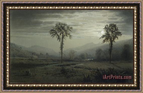 William Trost Richards Moonlight on Mount Lafayette, New Hampshire Framed Print
