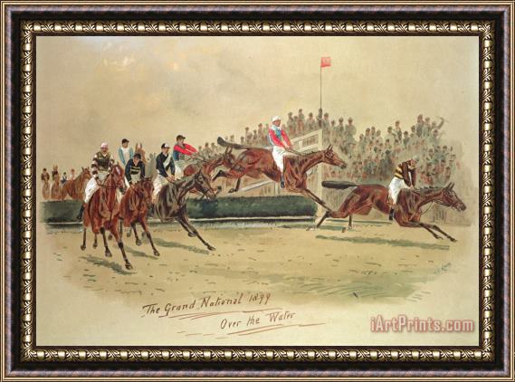 William Verner Longe The Grand National Over The Water Framed Painting