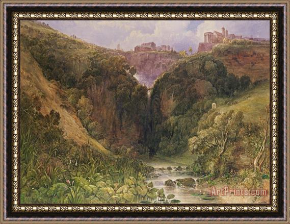 William Wyld The Falls of Tivoli Framed Painting