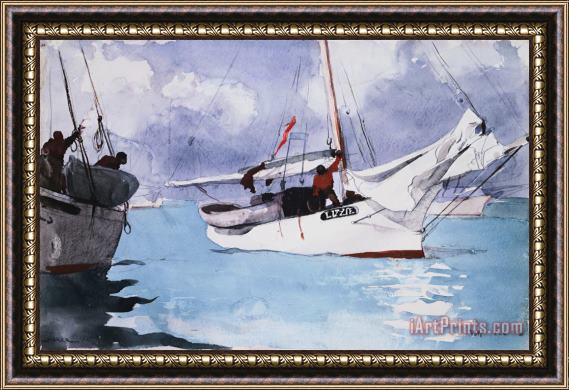 Winslow Homer Fishing Boats, Key West Framed Print