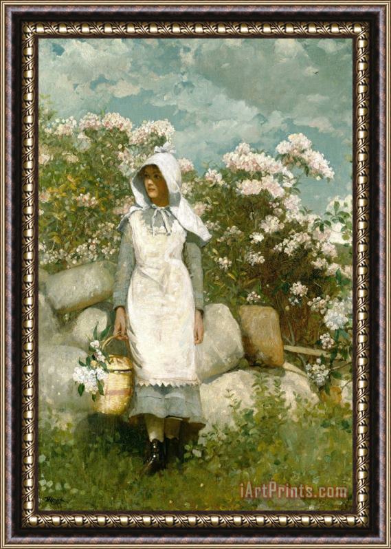 Winslow Homer Girl And Laurel Framed Painting