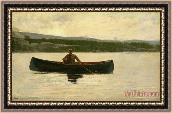 Winslow Homer Playing a Fish Framed Painting
