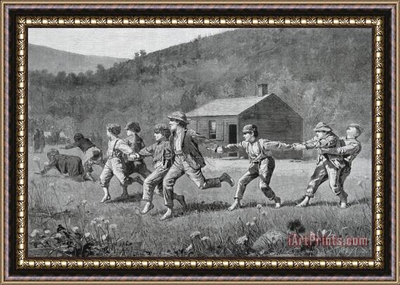 Winslow Homer Snap The Whip, From The Harper's Weekly, September 20, 1873 Framed Painting