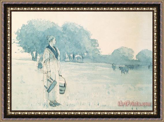 Winslow Homer The Milkmaid Framed Painting