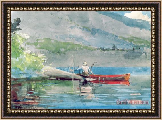 Winslow Homer The Red Canoe Framed Painting