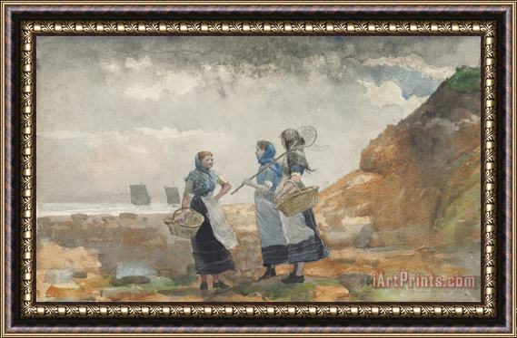 Winslow Homer Three Fisher Girls, Tynemouth Framed Painting