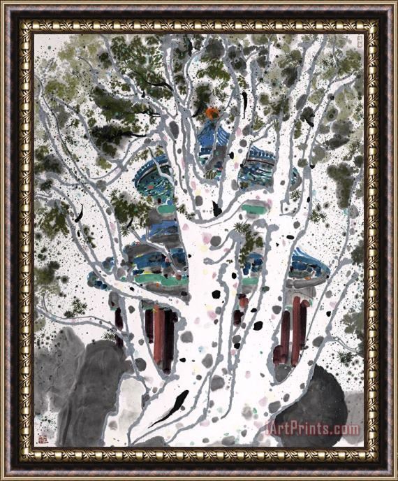 Wu Guanzhong A Lacebark Pine, 1984 Framed Painting