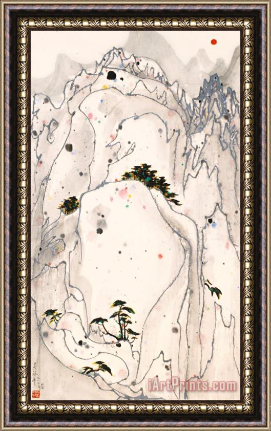 Wu Guanzhong Abstract Landscape, 1987 Framed Print