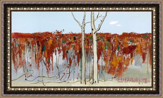 Wu Guanzhong Autumn Onto The Wall, 1991 Framed Painting