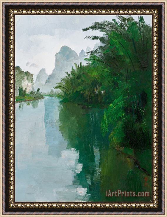 Wu Guanzhong Bamboo Forest of The Lijiang River 灕江竹林, 1977 Framed Painting