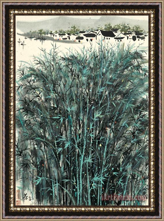 Wu Guanzhong Bamboo Framed Print