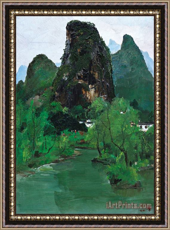 Wu Guanzhong By The Side of The Li River (i), 1977 Framed Print