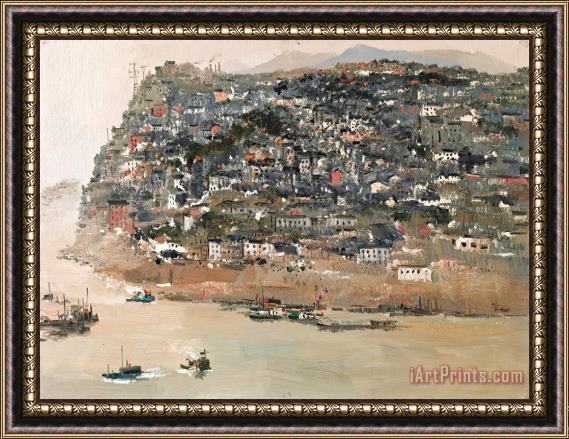 Wu Guanzhong City Overlooks The Yangtze River, 1974 Framed Painting