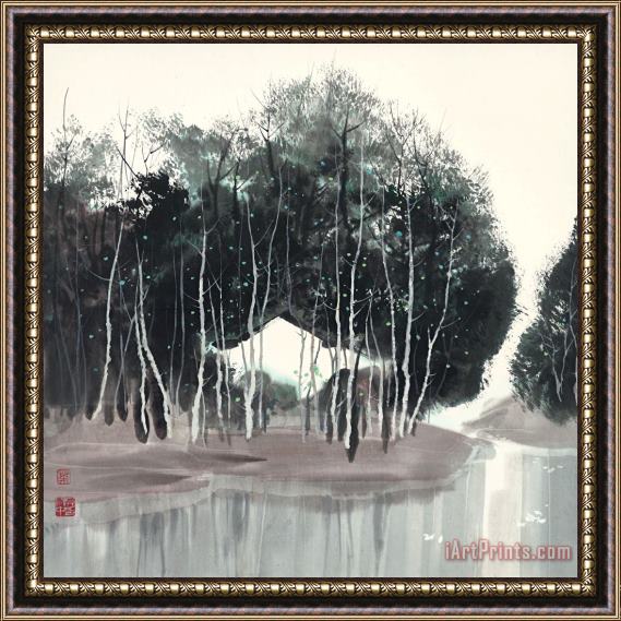 Wu Guanzhong Dahuo Spring Framed Painting
