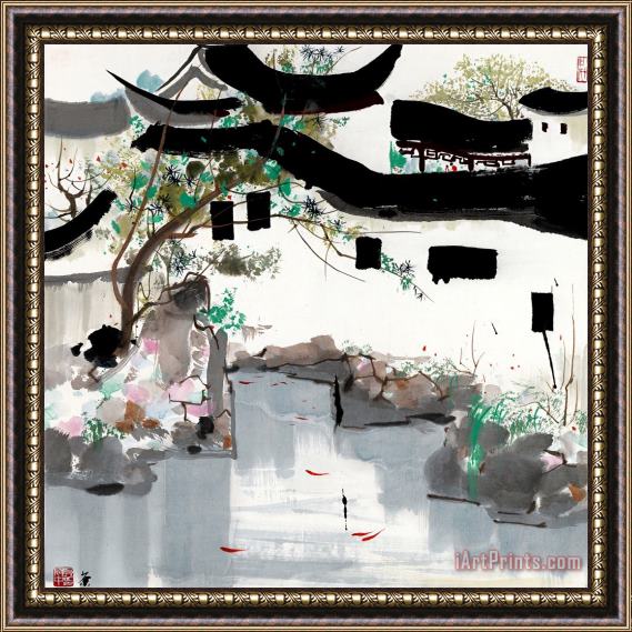 Wu Guanzhong Jiangnan Spring Framed Painting