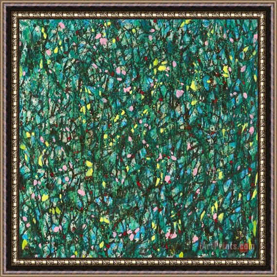 Wu Guanzhong Kaleidoscopic Blossoms, 1992 Framed Painting