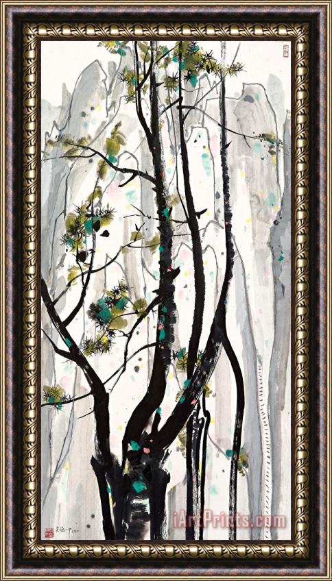 Wu Guanzhong Magnificent Landscape, 1988 Framed Painting