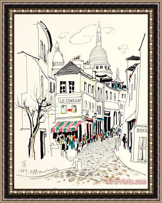 Wu Guanzhong Montmartre of Paris, 1989 Framed Print