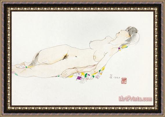 Wu Guanzhong Nude No.15, 1990 Framed Painting