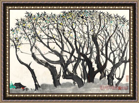 Wu Guanzhong Recluse Under The Mulberry Tree, 1978 Framed Print