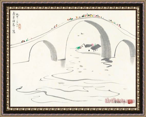 Wu Guanzhong Reminiscence of Hangzhou, 1991 Framed Print