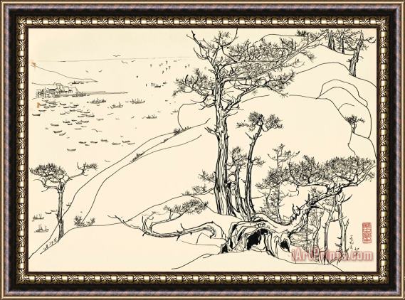 Wu Guanzhong Sketch of Lungxu Island, 1976 Framed Print