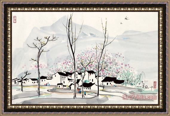 Wu Guanzhong Spring, 1989 Framed Painting