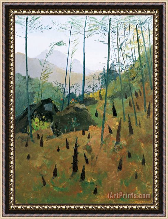 Wu Guanzhong Spring Bamboo Shoots, 1963 Framed Painting