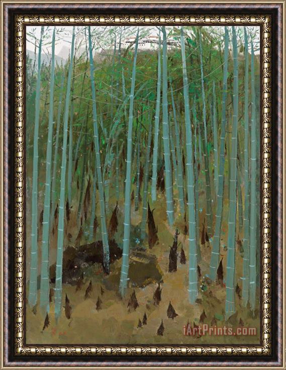 Wu Guanzhong Spring Shoots Among Bamboos, 1975 Framed Print