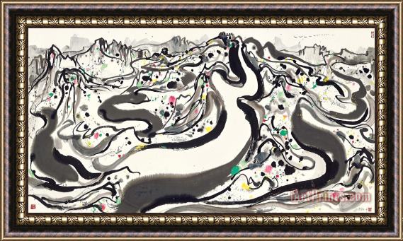 Wu Guanzhong The Great Wall Framed Painting