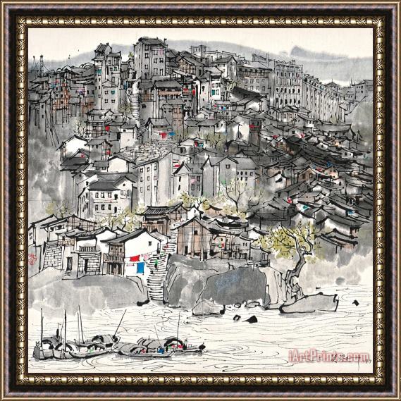 Wu Guanzhong The Mountain City of Chongqing, 1979 Framed Print