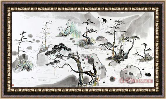 Wu Guanzhong The Sea of Potted Landscapes, 1986 Framed Print