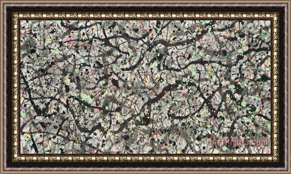 Wu Guanzhong Wild Vines with Flowers Like Pearls Framed Painting