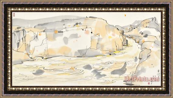 Wu Guanzhong Yellow River Under Moonlight Framed Print