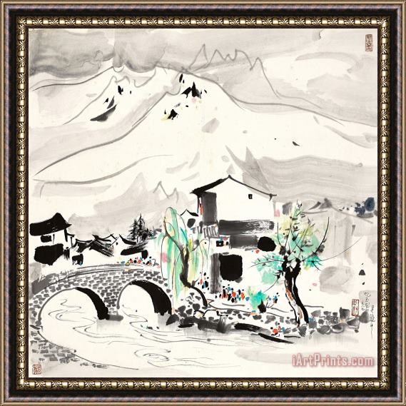 Wu Guanzhong 憶玉龍山 Memories of Mount Yulong, 1987 Framed Painting
