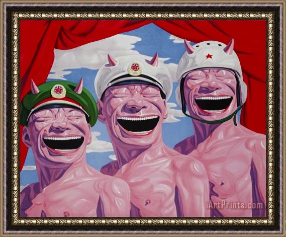 Yue Minjun Armed Forces, 2009 Framed Painting